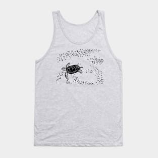 8.3 Million, Ocean Sea Turtle with Microplastic (Black Ink Version) Tank Top